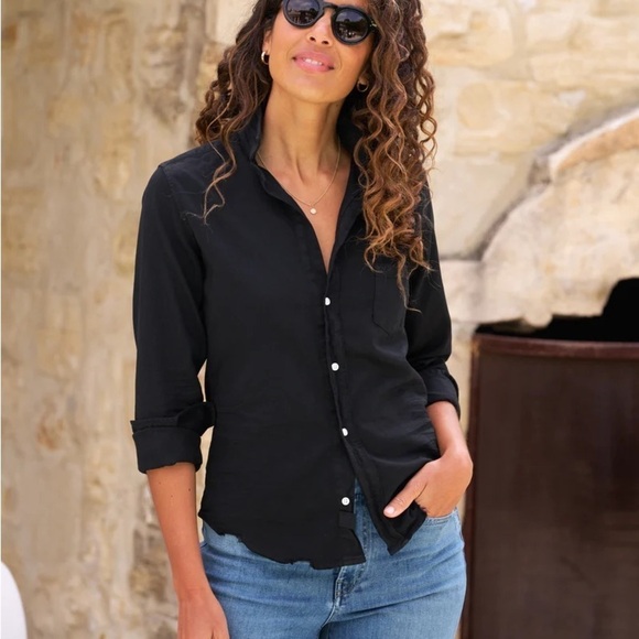 FRANK & EILEEN NWT Barry Black Button Up XXS - Picture 1 of 6